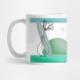 Flower in vase line art Mug